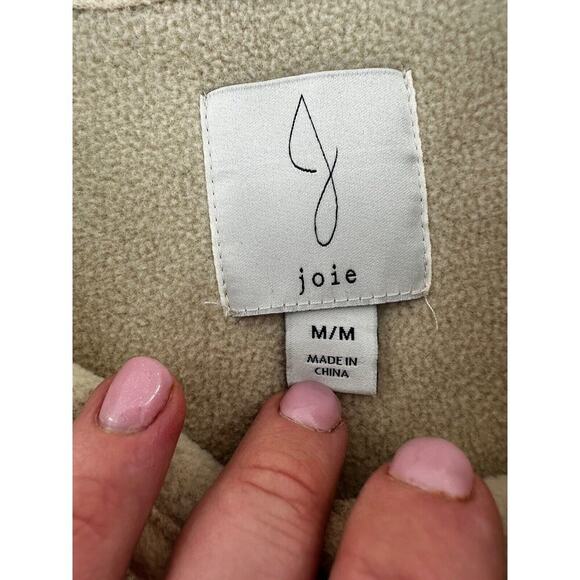 Joie Jacket Camel Snap Button Collarless Sherpa Boucle Size M Minimalist Outdoor - Picture 2 of 10